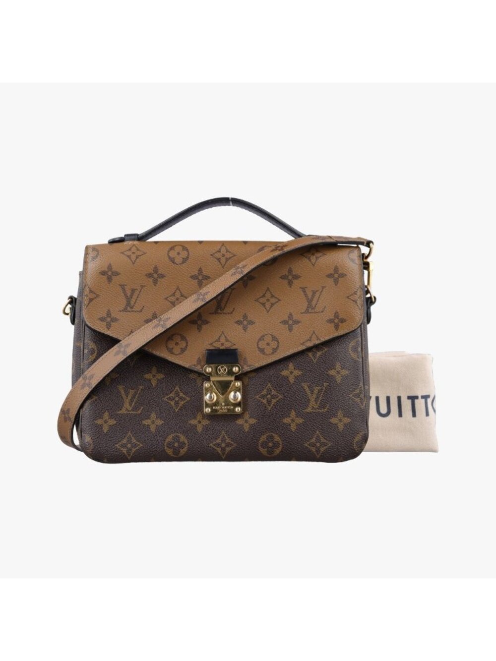 Louis Vuitton Pochette Metis MM Monogram Brown Canvas Handbag